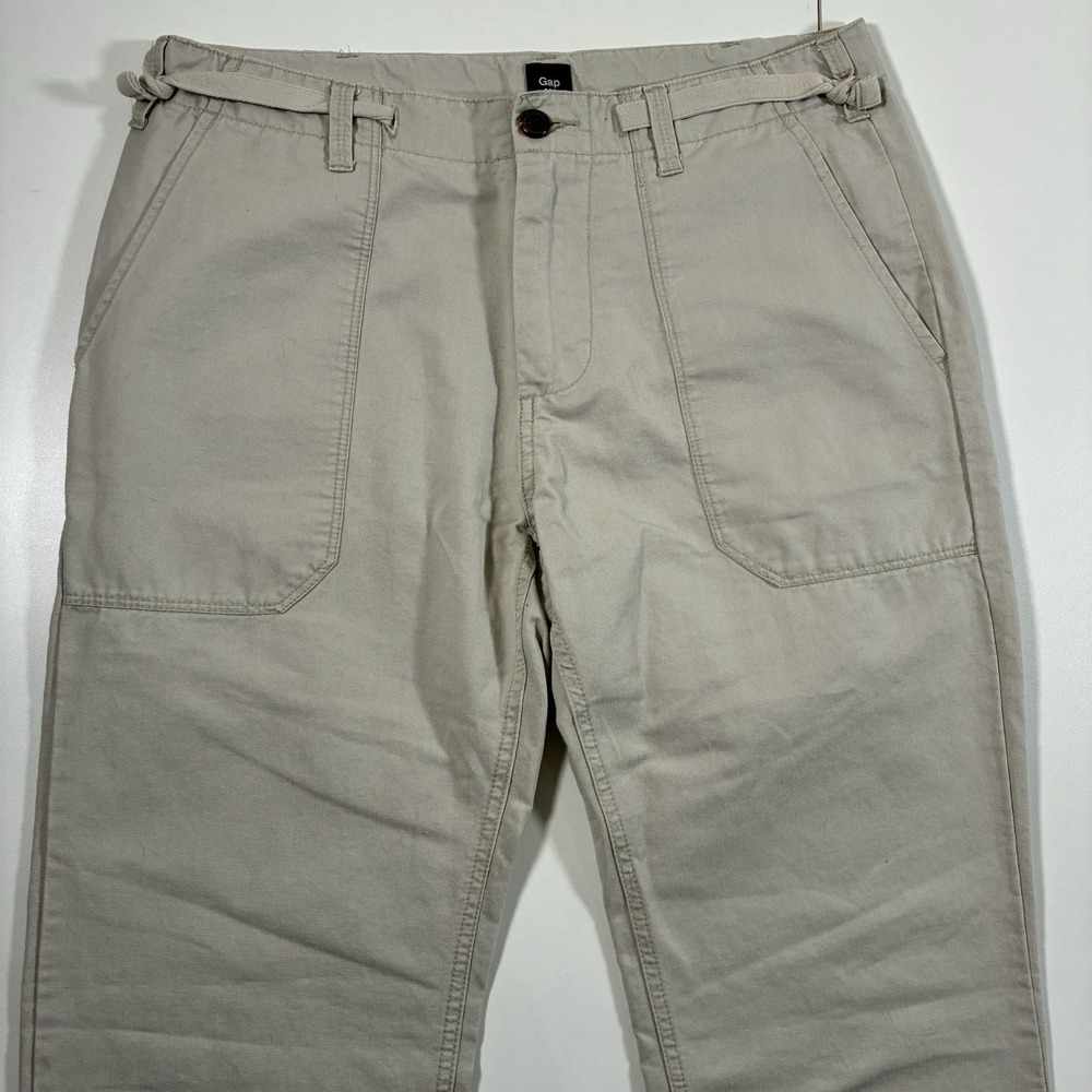 Vintage Gap Safari Pants 33x30 Beige Drawstring Chino 90s Y2K (Tag 31x30)